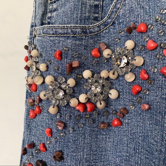 Cache High Rise Beaded Flared Leg Jeans - Picture 5 of 9